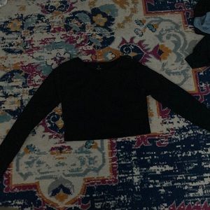 Offline By Aerie Black Long Sleeve Crop top. S.